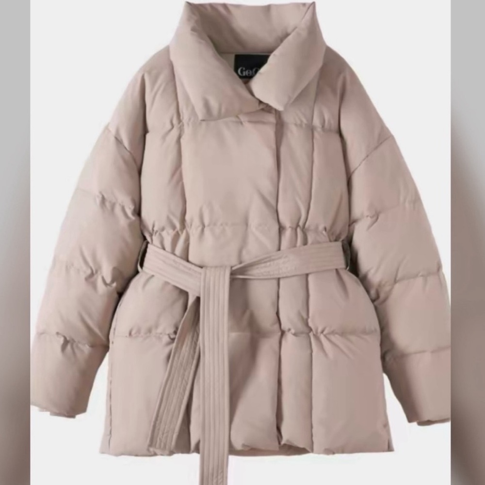 Women's Beige Puffer Jacket